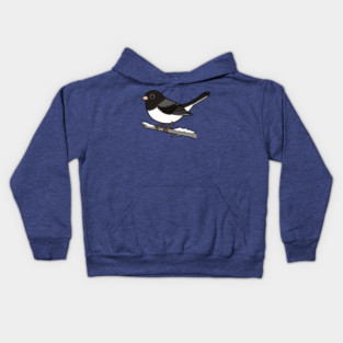 Snowbird Dark-Eyed Junco on Branch Kids Hoodie