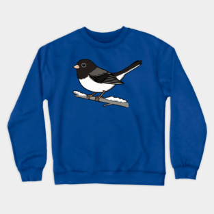 Snowbird Dark-Eyed Junco on Branch Crewneck Sweatshirt