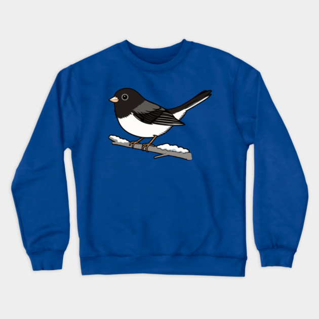 Snowbird Dark-Eyed Junco on Branch Crewneck Sweatshirt by DonWillisJrArt