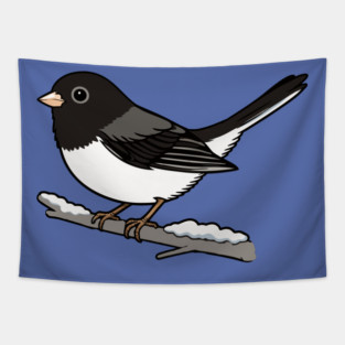 Snowbird Dark-Eyed Junco on Branch Tapestry