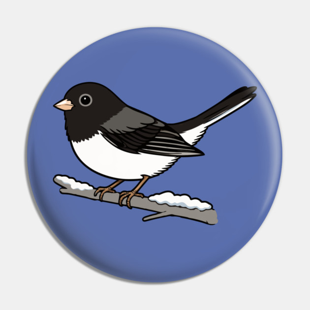 Snowbird Dark-Eyed Junco on Branch Pin by DonWillisJrArt