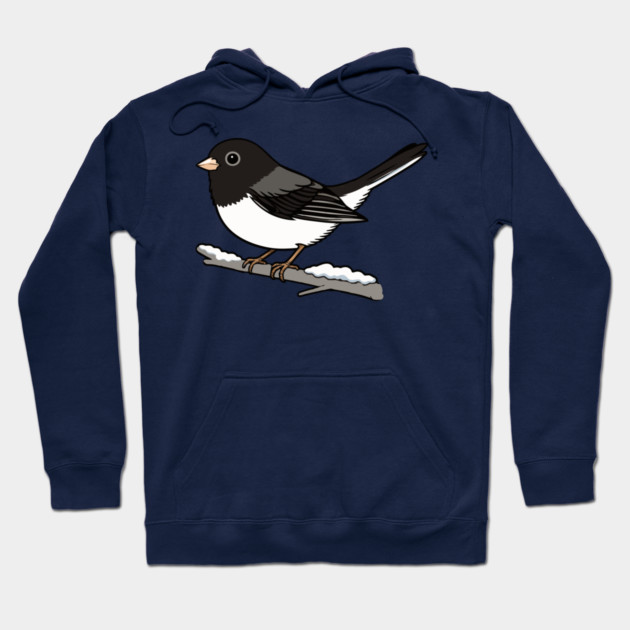 Snowbird Dark-Eyed Junco on Branch Hoodie by DonWillisJrArt