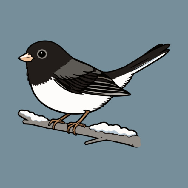 Snowbird Dark-Eyed Junco on Branch by DonWillisJrArt