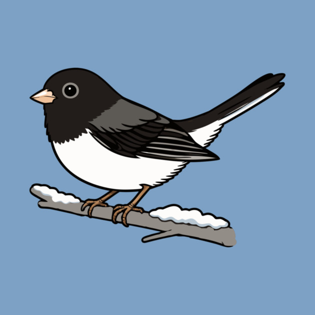 Snowbird Dark-Eyed Junco on Branch by DonWillisJrArt