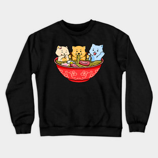 Ramen noodles and cats Crewneck Sweatshirt