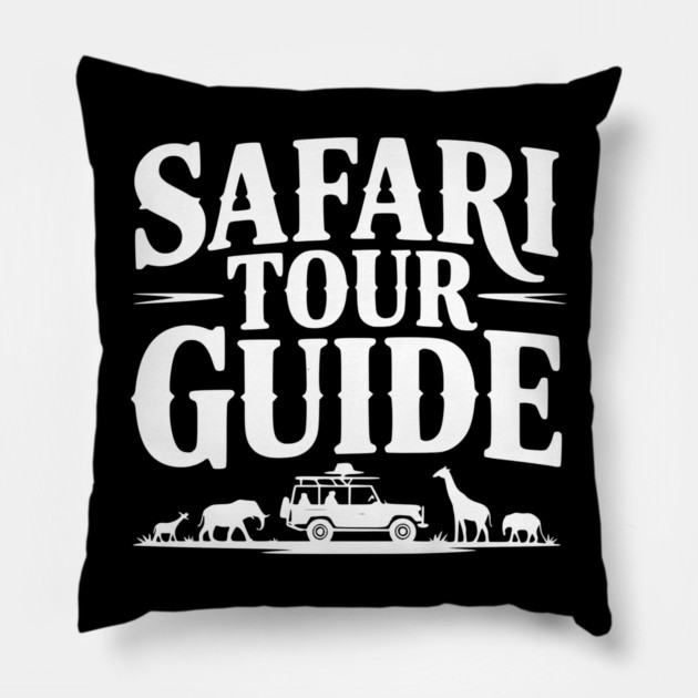 Safari Tour Guide Pillow by Frank Ring