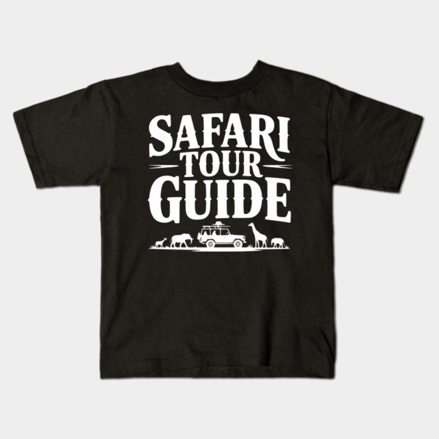 Safari Tour Guide Kids T-Shirt by Frank Ring