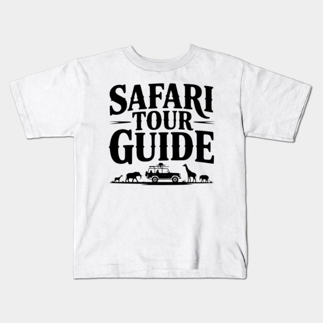 Safari Tour Guide Kids T-Shirt by Frank Ring