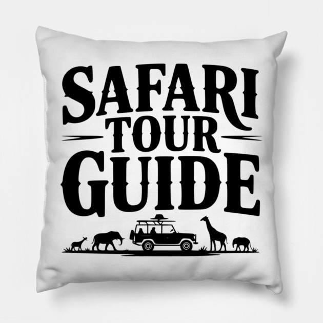 Safari Tour Guide Pillow by Frank Ring