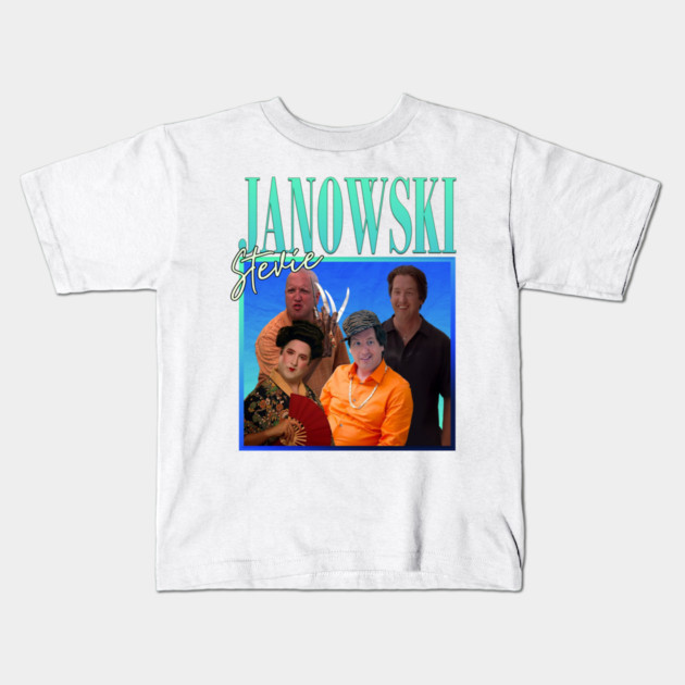 Stevie Janowski // Retro Throwback Design Kids T-Shirt by Tv Moments