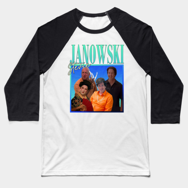 Stevie Janowski // Retro Throwback Design Baseball T-Shirt by Tv Moments