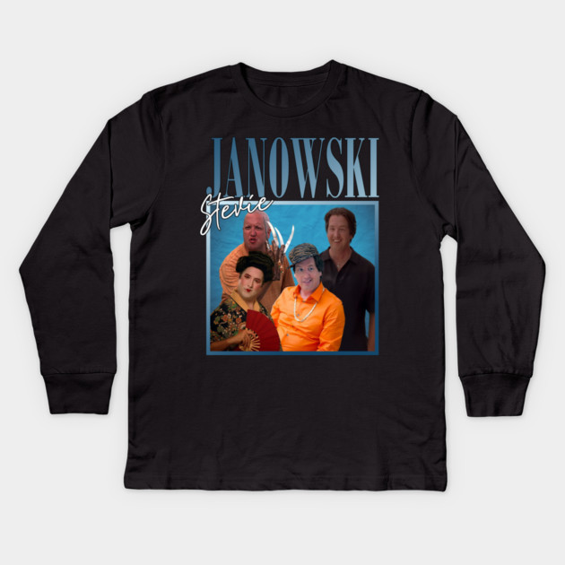 Stevie Janowski // Retro Throwback Design Kids Long Sleeve T-Shirt by Tv Moments