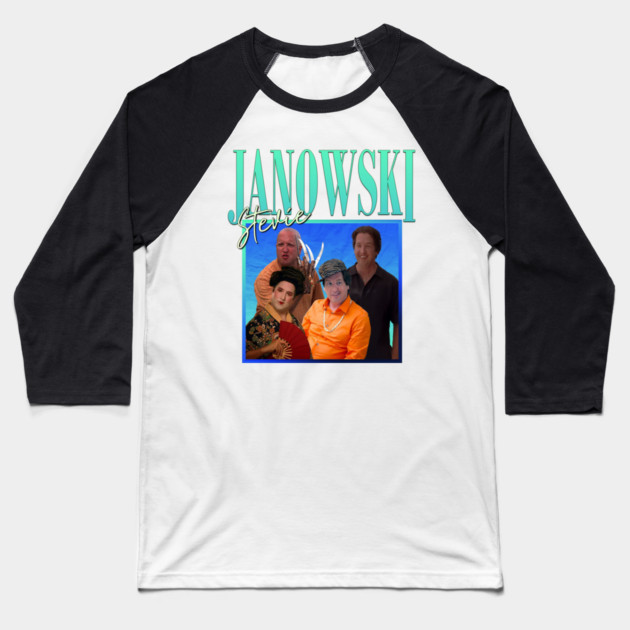 Stevie Janowski // Retro Throwback Design Baseball T-Shirt by Tv Moments