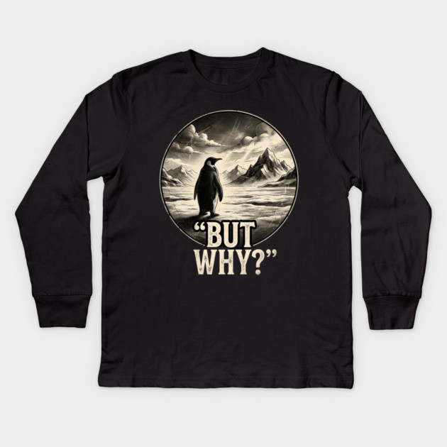 Nihilist Penguin Kids Long Sleeve T-Shirt by Creatifly Graphic Tees