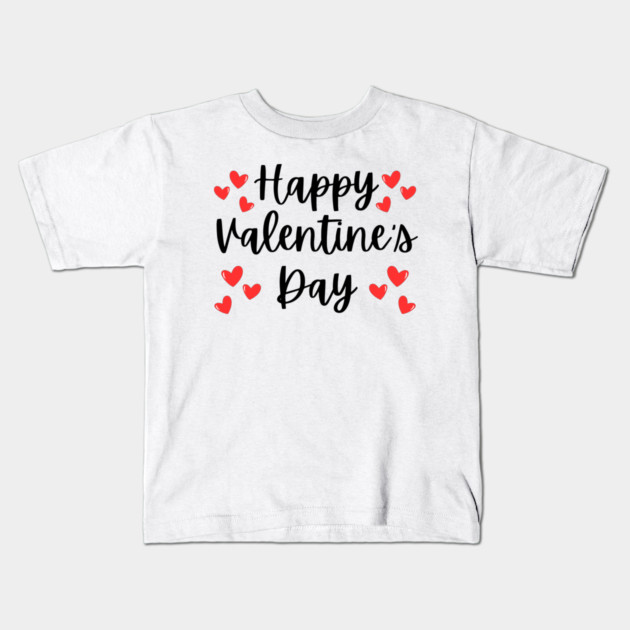 Happy Valentine's Day Kids T-Shirt by Creatifly Graphic Tees