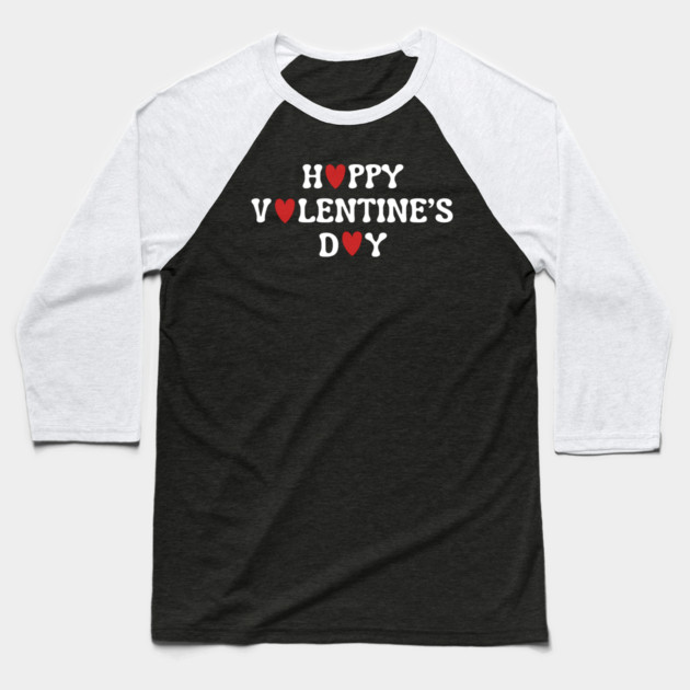 Happy Valentine's Day Baseball T-Shirt by Creatifly Graphic Tees