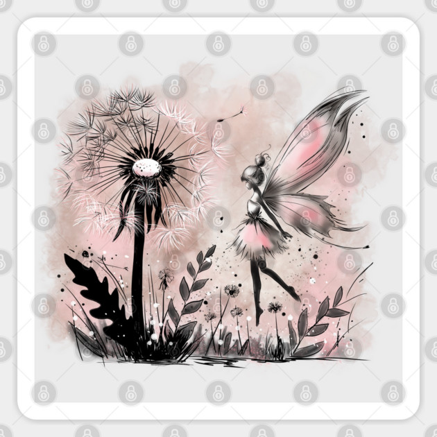Dandelion Fairy Sticker by H. R. Sinclair