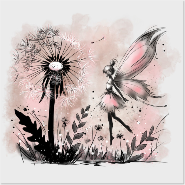 Dandelion Fairy Wall Art by H. R. Sinclair