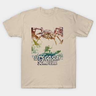 "Let's Go Slay Some Evil" Vintage Barbarian Fantasy T-Shirt