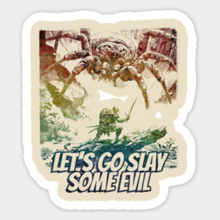 "Let's Go Slay Some Evil" Vintage Barbarian Fantasy Magnet