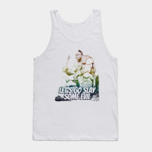 "Let's Go Slay Some Evil" Vintage Barbarian Fantasy Tank Top