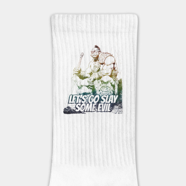 "Let's Go Slay Some Evil" Vintage Barbarian Fantasy by Nonstop Shirts