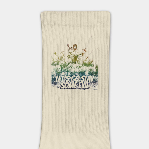 "Let's Go Slay Some Evil" Vintage Barbarian Fantasy by Nonstop Shirts