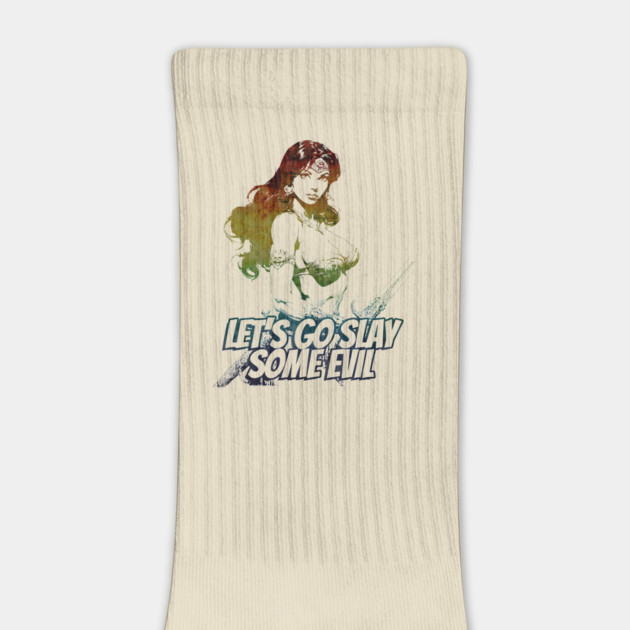 "Let's Go Slay Some Evil" Vintage Barbarian Fantasy by Nonstop Shirts