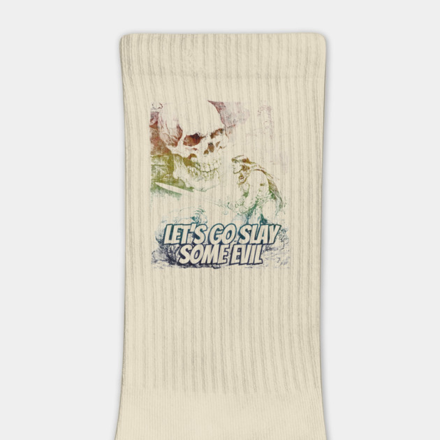 "Let's Go Slay Some Evil" Vintage Barbarian Fantasy by Nonstop Shirts