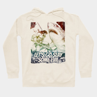 "Let's Go Slay Some Evil" Vintage Barbarian Fantasy Hoodie