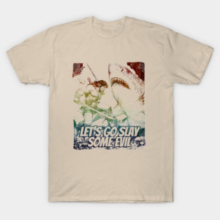 "Let's Go Slay Some Evil" Vintage Barbarian Fantasy T-Shirt