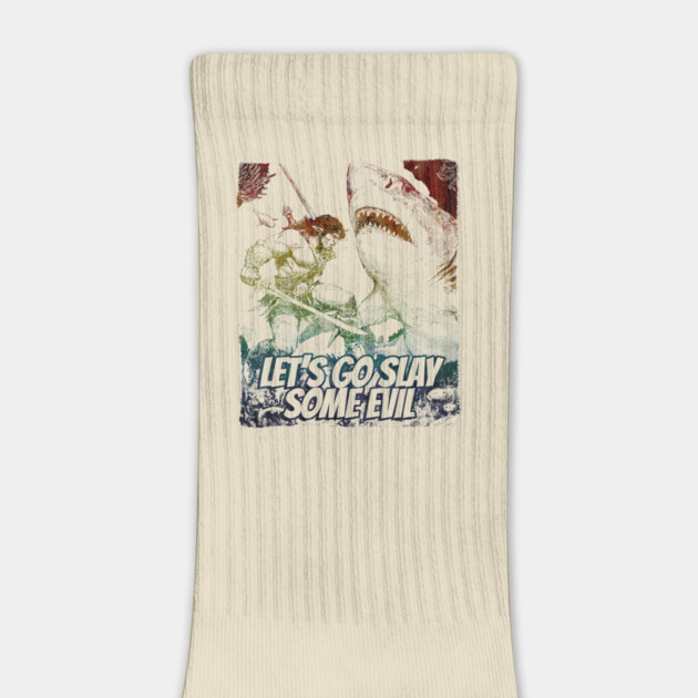 "Let's Go Slay Some Evil" Vintage Barbarian Fantasy by Nonstop Shirts