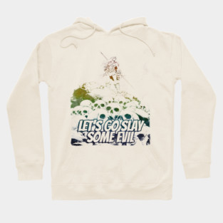 "Let's Go Slay Some Evil" Vintage Barbarian Fantasy Hoodie