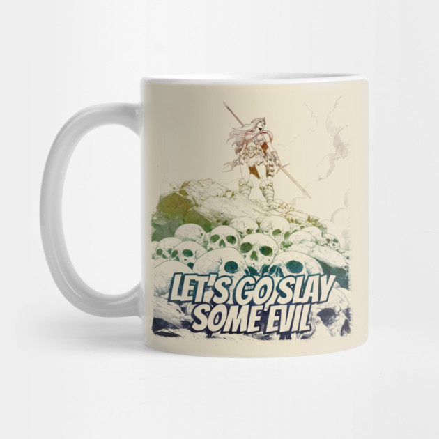 "Let's Go Slay Some Evil" Vintage Barbarian Fantasy by Nonstop Shirts