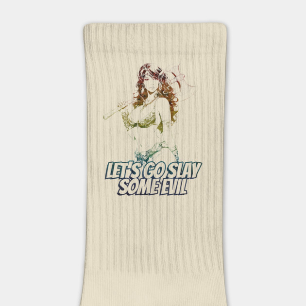 "Let's Go Slay Some Evil" Vintage Barbarian Fantasy by Nonstop Shirts