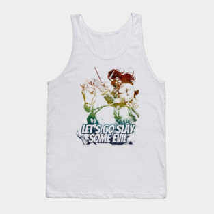 "Let's Go Slay Some Evil" Vintage Barbarian Fantasy Tank Top