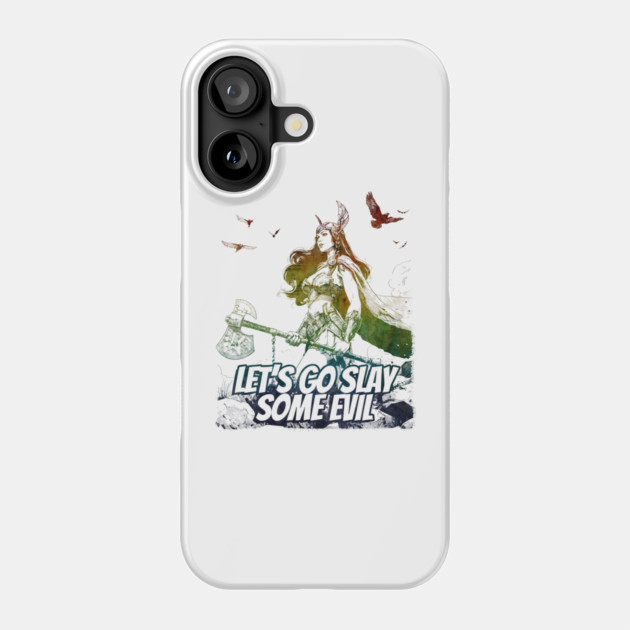 "Let's Go Slay Some Evil" Vintage Barbarian Fantasy Phone Case by Nonstop Shirts