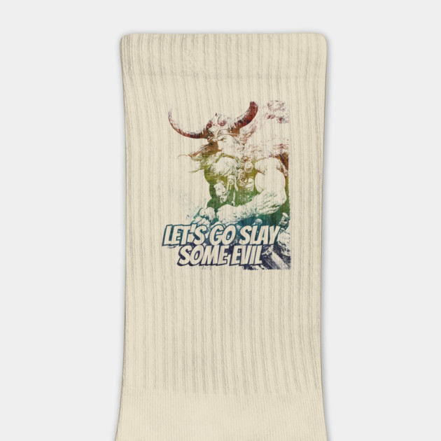 "Let's Go Slay Some Evil" Vintage Barbarian Fantasy by Nonstop Shirts