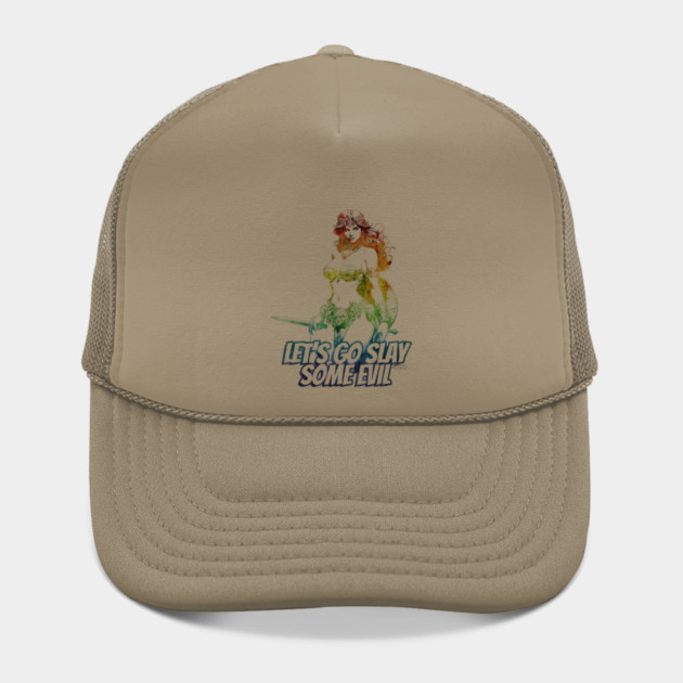 "Let's Go Slay Some Evil" Vintage Barbarian Fantasy Warrior by Nonstop Shirts