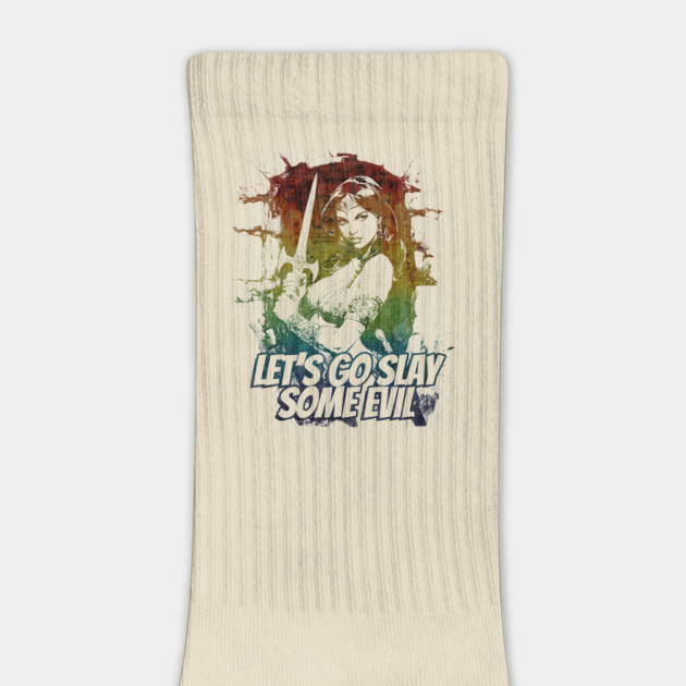 "Let's Go Slay Some Evil" Vintage Barbarian Fantasy by Nonstop Shirts