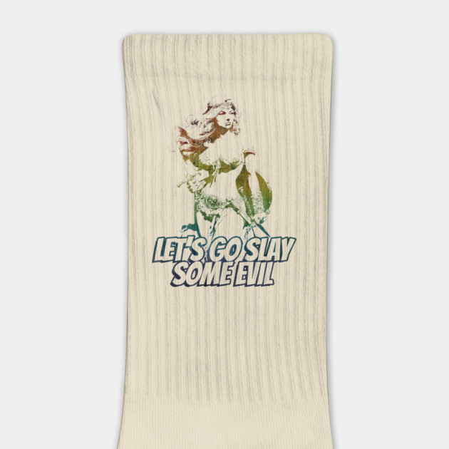 "Let's Go Slay Some Evil" Vintage Barbarian Fantasy by Nonstop Shirts