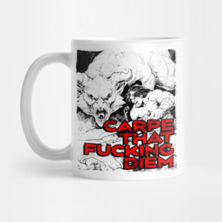 "Carpe That F*cking Diem" Vintage Barbarian Fantasy Mug