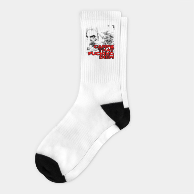"Carpe That F*cking Diem" Vintage Barbarian Fantasy Socks by Nonstop Shirts