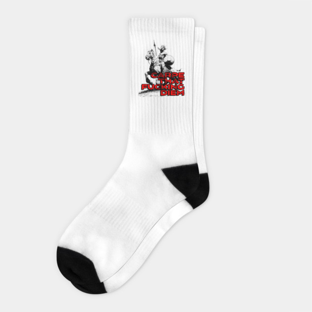 "Carpe That F*cking Diem" Vintage Barbarian Fantasy Socks by Nonstop Shirts