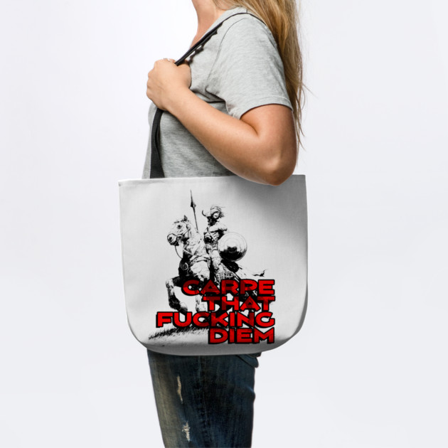 "Carpe That F*cking Diem" Vintage Barbarian Fantasy by Nonstop Shirts