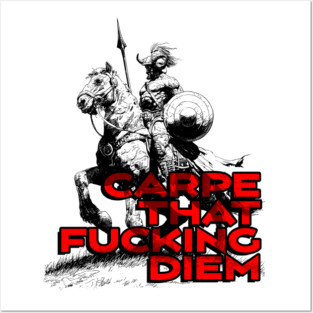"Carpe That F*cking Diem" Vintage Barbarian Fantasy Posters and Art