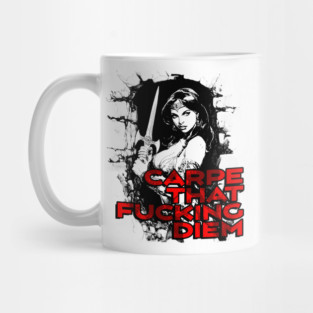 "Carpe That F*cking Diem" Vintage Barbarian Fantasy Mug