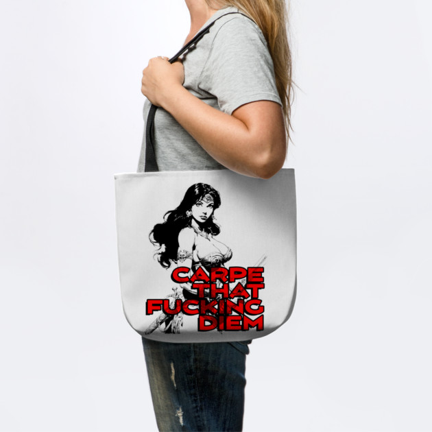 "Carpe That F*cking Diem" Vintage Barbarian Fantasy by Nonstop Shirts