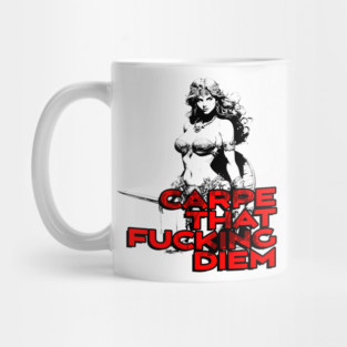 "Carpe That F*cking Diem" Vintage Barbarian Fantasy Mug