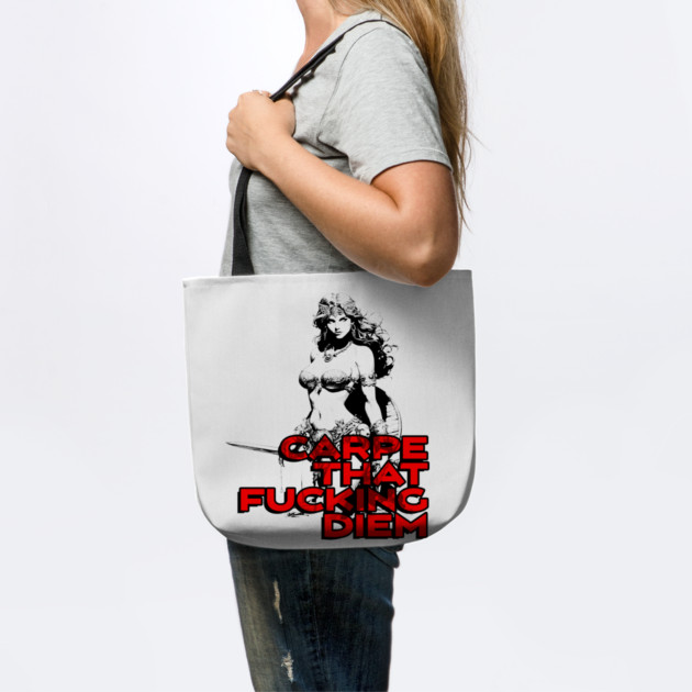 "Carpe That F*cking Diem" Vintage Barbarian Fantasy by Nonstop Shirts